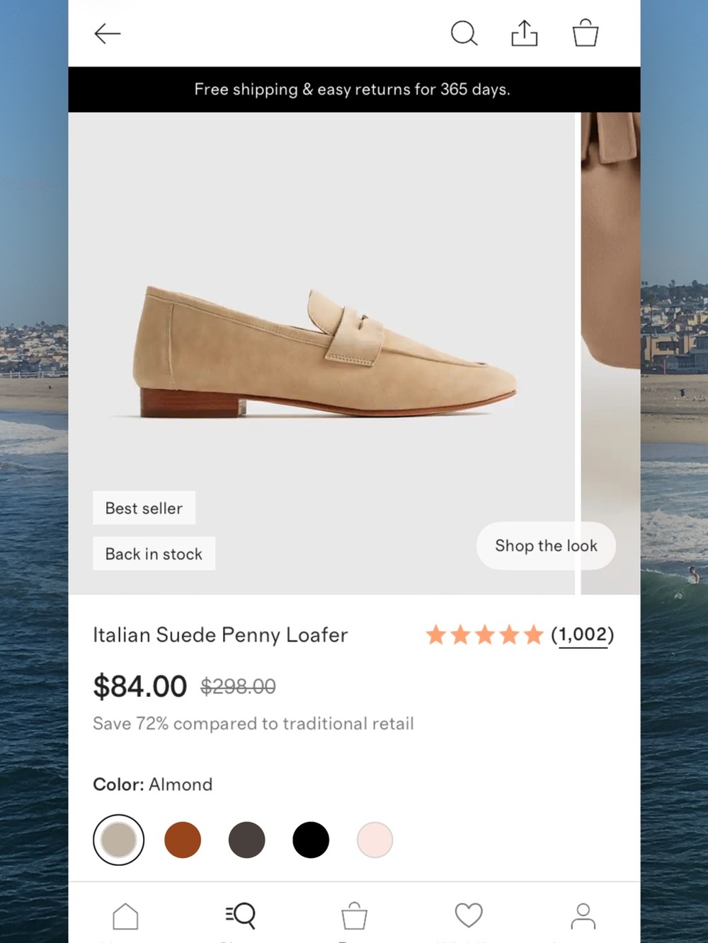 Quince Women’s Italian Suede Penny Loafers in Light Beige - Picture 7 of 7